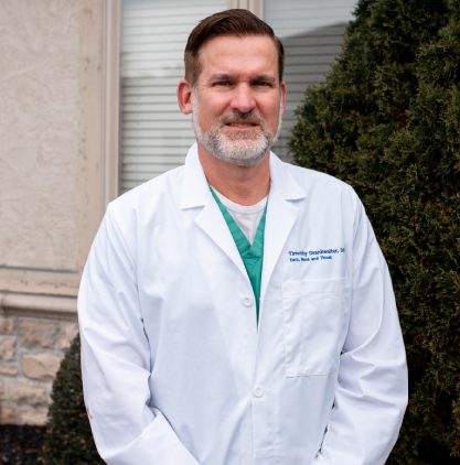 Dr. Drankwalter wearing a lab coat